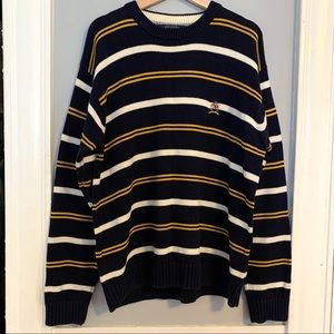 Vintage Tommy Hilfiger 90s Striped Crest Sweater